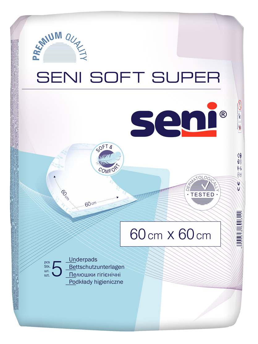 Пелюшки гігієнічні SENI SOFT Super 60х60 см. (5 шт.)